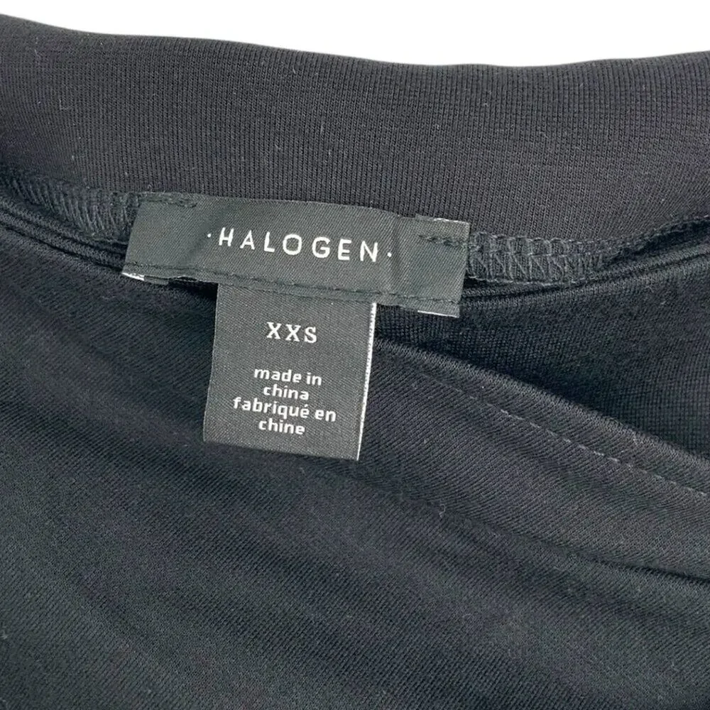 Halogen Ruched Jersey Midi Skirt Black Size XXS NWOT $34 MSRP